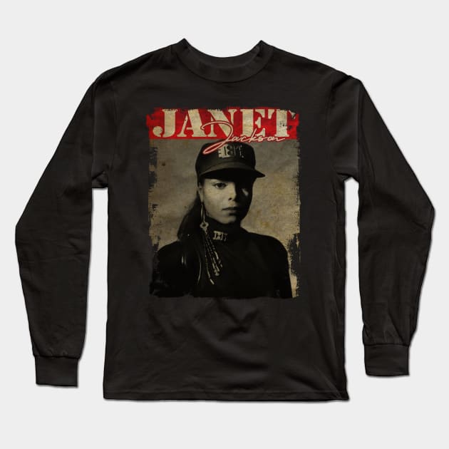 TEXTURE ART- JANET JACKSON 70S 4 Long Sleeve T-Shirt by ZiziVintage